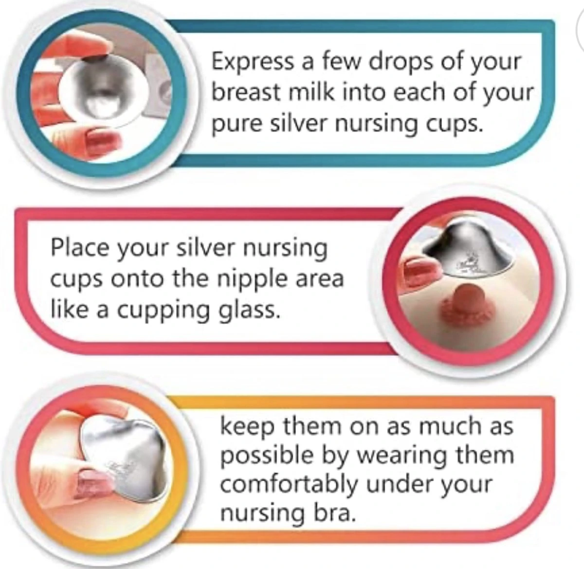 Tepelkapjes - Silver Nursing Cups- De Originele Zilveren Tepelbeschermer- 925 ZilverTepelkapjes - Maat M 6 Tepelkapjes - Silver Nursing Cups- De Originele Zilveren Tepelbeschermer- 925 ZilverTepelkapjes - Maat M - Afbeelding 4