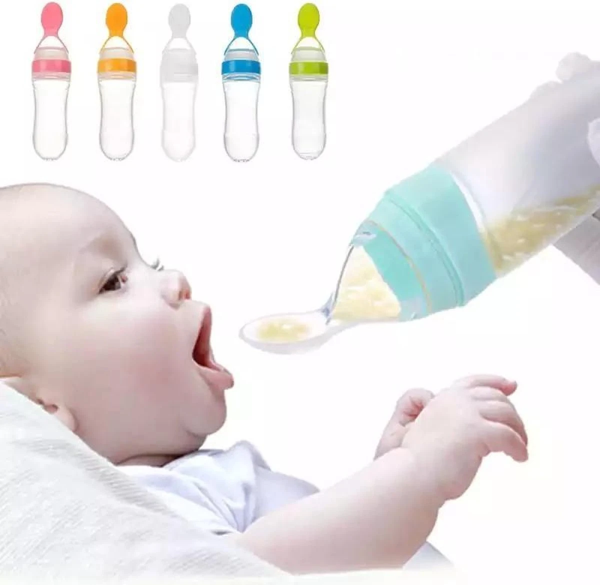 Merkloos Baby Knijpfles Met Lepel Voor Babyhapjes - Lepelfles Baby - Groen - Siliconen - BPA Vrij - 90 Ml 6 Merkloos Baby Knijpfles Met Lepel Voor Babyhapjes - Lepelfles Baby - Groen - Siliconen - BPA Vrij - 90 Ml - Afbeelding 4