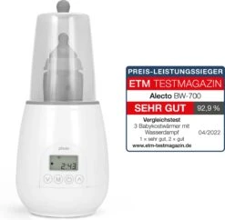 Alecto BW-700 - Snelle Digitale Flessenwarmer 500W Voor Opwarmen, Steriliseren En Ontdooien - Inclusief Stoomkap - Bediening Via Display - Wit -Zuigelingenvoeding 1200x1176 3