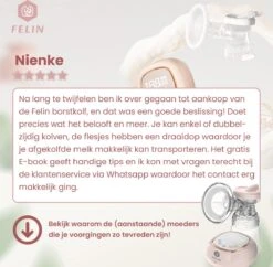 Felin Borstkolf - Dubbele Elektrische Kolf - Oplaadbare Accu - Inclusief 2x180 Ml Babyfles, Speen & E-Book -Zuigelingenvoeding 1200x1177 6