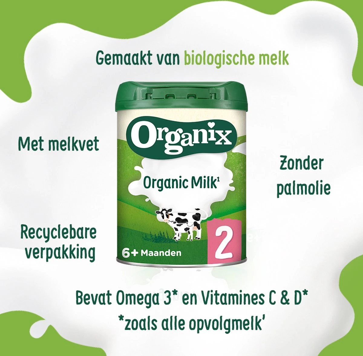 Organix 2 (6+ Maanden) Biologische Opvolgmelk - 3x 700g - Met Melkvet - Zonder Palmolie - Bevat Vitamines C & D - Biologische Flesvoeding - Recyclebare Verpakking 4 Organix 2 (6+ Maanden) Biologische Opvolgmelk - 3x 700g - Met Melkvet - Zonder Palmolie - Bevat Vitamines C & D - Biologische Flesvoeding - Recyclebare Verpakking - Afbeelding 2