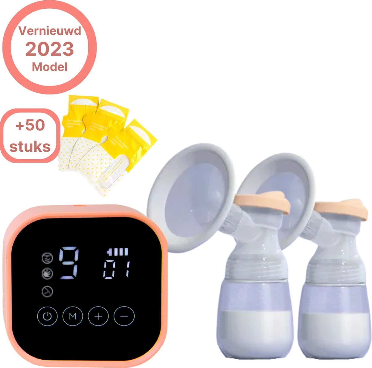 Reevi Care Borstkolf - Dubbele Elektrische Kolf - Oplaadbare Accu - Handsfree & Draagbaar - Inclusief 2x180 Ml Babyfles, Speen & Melkmoederbewaarzakjes 50x 3 Reevi Care Borstkolf - Dubbele Elektrische Kolf - Oplaadbare Accu - Handsfree & Draagbaar - Inclusief 2x180 Ml Babyfles, Speen & Melkmoederbewaarzakjes 50x