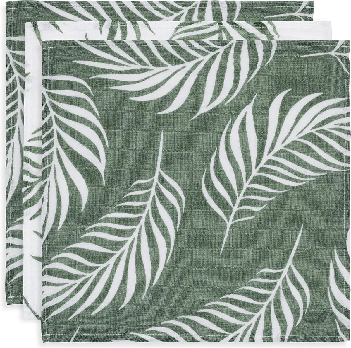 Jollein Hydrofiel Monddoekje Nature - Ash Green - 3 Stuks 4 Jollein Hydrofiel Monddoekje Nature - Ash Green - 3 Stuks - Afbeelding 2