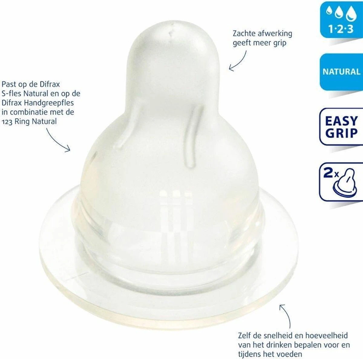 Difrax 1-2-3 Doseerspeen Natural - 2st 10 Difrax 1-2-3 Doseerspeen Natural - 2st - Afbeelding 8