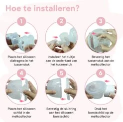 Oliva Babycare® Elektrische Borstkolf Handsfree - Draadloze Kolf - BPA-Vrij - Draagbaar Kolfapparaat - Luxe White & Baby Pink -Zuigelingenvoeding 1200x1197 12