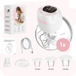 Oliva Babycare® Elektrische Borstkolf Handsfree - Draadloze Kolf - BPA-Vrij - Draagbaar Kolfapparaat - Luxe White & Baby Pink -Zuigelingenvoeding 1200x1197 13