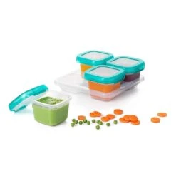 OXO Tot Babyvoeding Diepvriesbakjes - Bewaarbakjes Met Deksel -4x180 Ml- Teal -Zuigelingenvoeding 1200x1200 1010
