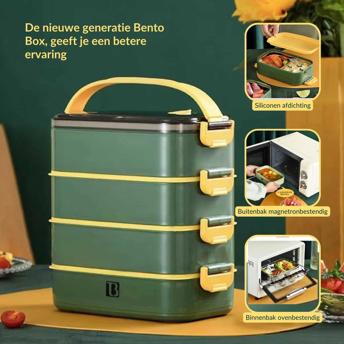 Buxibo - Multifunctionele Stapelbare Lunch Box - Bento Box - Lekvrije Voedsel Container Met Handvat - 4-Laags - Anti - Overflow - Geïsoleerde Maaltijd Box Voor Werk/Kantoor/School - Roestvrijstaal - Groen - 2800ML 12 Buxibo - Multifunctionele Stapelbare Lunch Box - Bento Box - Lekvrije Voedsel Container Met Handvat - 4-Laags - Anti - Overflow - Geïsoleerde Maaltijd Box Voor Werk/Kantoor/School - Roestvrijstaal - Groen - 2800ML - Afbeelding 10