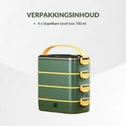 Buxibo - Multifunctionele Stapelbare Lunch Box - Bento Box - Lekvrije Voedsel Container Met Handvat - 4-Laags - Anti - Overflow - Geïsoleerde Maaltijd Box Voor Werk/Kantoor/School - Roestvrijstaal - Groen - 2800ML 30 Buxibo - Multifunctionele Stapelbare Lunch Box - Bento Box - Lekvrije Voedsel Container Met Handvat - 4-Laags - Anti - Overflow - Geïsoleerde Maaltijd Box Voor Werk/Kantoor/School - Roestvrijstaal - Groen - 2800ML -Zuigelingenvoeding 1200x1200 1043