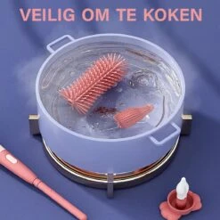 Baby Flessenborstel - Flessenreiniger - Flessenborstel Siliconen - Flesvoedingsaccessoires - BPA Vrij - Groen - 3 In 1 -Zuigelingenvoeding 1200x1200 170