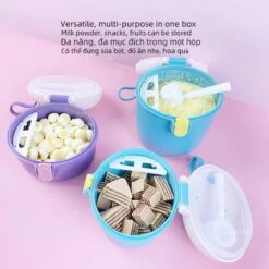 Babyvoeding Dispenser - Baby Melkpoeder Doseer Box - Reisbox - Opbergdoos Voor Voeding - Dispenser Met Schep 440ML - Paars -Zuigelingenvoeding 1200x1200 321