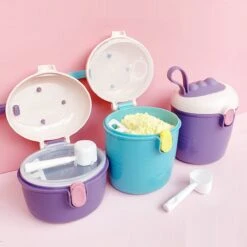 Babyvoeding Dispenser - Baby Melkpoeder Doseer Box - Reisbox - Opbergdoos Voor Voeding - Dispenser Met Schep 440ML - Paars -Zuigelingenvoeding 1200x1200 323