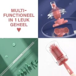 Baby Flessenborstel - Flessenreiniger - Flessenborstel Siliconen - Flesvoedingsaccessoires - BPA Vrij - Blauw - 3 In 1 -Zuigelingenvoeding 1200x1200 326