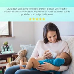 Flessen Droogrek Inclusief Borstelset - Afdruiprek Babyflessen Met Flessenborstels - Flessendroogrek Met Lekbak - Mint -Zuigelingenvoeding 1200x1200 333