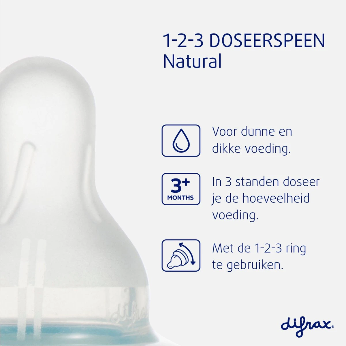 Difrax 1-2-3 Doseerspeen Natural - 2st 13 Difrax 1-2-3 Doseerspeen Natural - 2st - Afbeelding 11