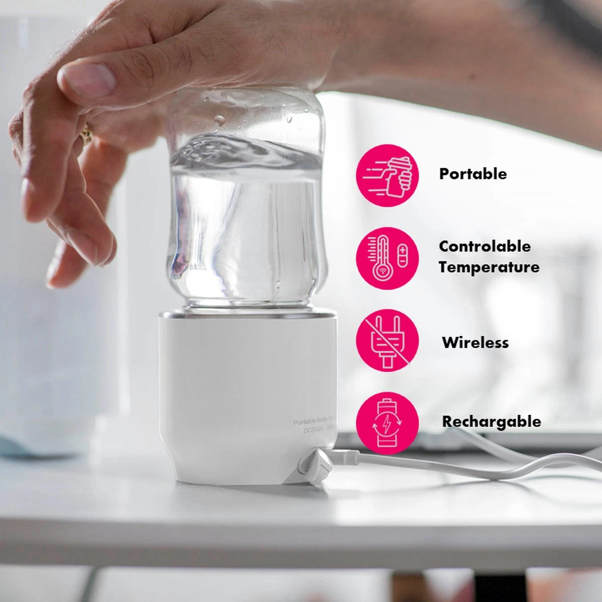 Sophie's Planet® - Draagbare Flessenverwarmer Voor Onderweg - In Vliegtuig Of Auto - Compatible Met Dr. Brown, Philips Avent, Difrax, Medela 5 Sophie's Planet® - Draagbare Flessenverwarmer Voor Onderweg - In Vliegtuig Of Auto - Compatible Met Dr. Brown, Philips Avent, Difrax, Medela - Afbeelding 3