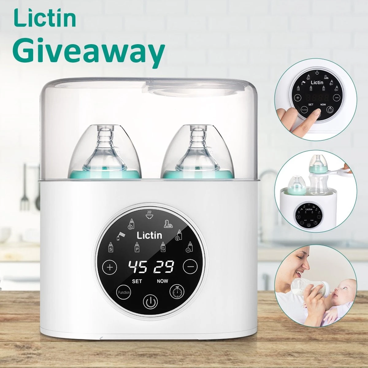 Merkloos Lictin Flessensterilisator En Flessenwarmer 3 Merkloos Lictin Flessensterilisator En Flessenwarmer