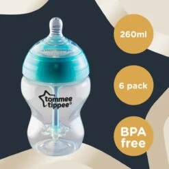 Tommee Tippee Babyflessen - Advanced Anti-koelik - Langzaam Stromende Borstachtige Speen - 260 Ml - Pak Van 6 -Zuigelingenvoeding 1200x1200 508