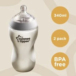 Tommee Tippee Closer To Nature - Baby Zuigflessen - Doorzichtig - 340ml - Pak Van 2 -Zuigelingenvoeding 1200x1200 536