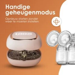 BYER Borstkolf - Dubbele Elektrische Kolf - Oplaadbare Accu - Inclusief 2x180 Ml Babyfles + Speen 16 BYER Borstkolf - Dubbele Elektrische Kolf - Oplaadbare Accu - Inclusief 2x180 Ml Babyfles + Speen -Zuigelingenvoeding 1200x1200 614