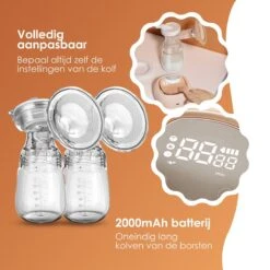 BYER Borstkolf - Dubbele Elektrische Kolf - Oplaadbare Accu - Inclusief 2x180 Ml Babyfles + Speen 19 BYER Borstkolf - Dubbele Elektrische Kolf - Oplaadbare Accu - Inclusief 2x180 Ml Babyfles + Speen -Zuigelingenvoeding 1200x1200 617