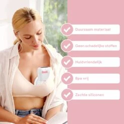 Oliva Babycare® Elektrische Borstkolf Handsfree - Draadloze Kolf - BPA-Vrij - Draagbaar Kolfapparaat - Luxe White & Baby Pink -Zuigelingenvoeding 1200x1200 667