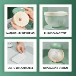 Phanpy Handsfree Elektrische Borstkolf - Draadloos - Enkelvoudig - Groen -Zuigelingenvoeding 1200x1200 671