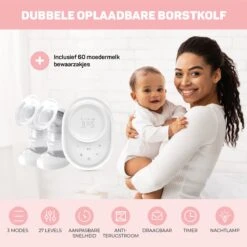 Vulpes BabyCare® Borstkolf Kolfapparaat - Dubbele Elektrische Borstkolf Met Nachtlamp - Oplaadbare Accu - Draagbaar - BPA-Vrij - Incl. 60 Moedermelkbewaarzakjes - PRO Versie -Zuigelingenvoeding 1200x1200 687