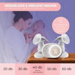 Vulpes BabyCare® Borstkolf Kolfapparaat - Dubbele Elektrische Borstkolf Met Nachtlamp - Oplaadbare Accu - Draagbaar - BPA-Vrij - Incl. 60 Moedermelkbewaarzakjes - PRO Versie -Zuigelingenvoeding 1200x1200 692