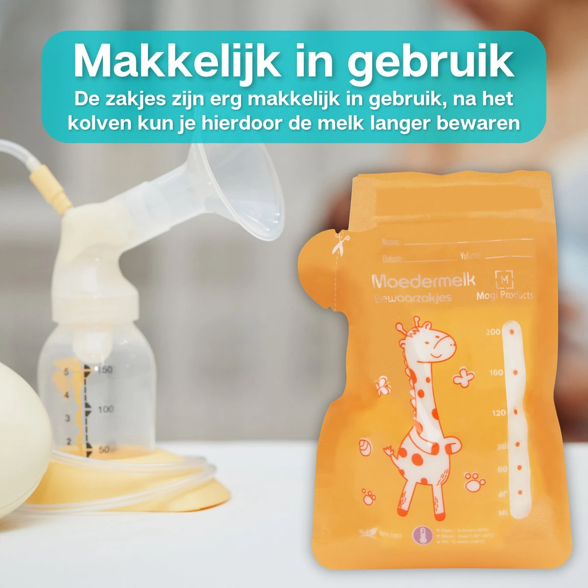 Mogi Products-Moedermelk Bewaarzakjes - 130 Stuks- Met Schenktuit - Borstvoeding Bewaarzakjes - Lekvrij - Koelkast En Vriezer - BPA Vrij - 200 Ml 9 Mogi Products-Moedermelk Bewaarzakjes - 130 Stuks- Met Schenktuit - Borstvoeding Bewaarzakjes - Lekvrij - Koelkast En Vriezer - BPA Vrij - 200 Ml - Afbeelding 7