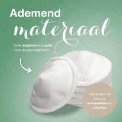 NATURE'S Groove Wasbare Zoogcompressen - Cup AA T/m C - Borstcompressen Wasbaar - Incl Waszakje En Opbergetui - 16 Stuks - Wit -Zuigelingenvoeding 1200x1200 781