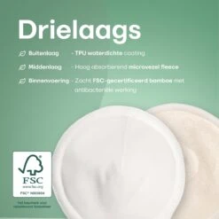 NATURE'S Groove Wasbare Zoogcompressen - Cup AA T/m C - Borstcompressen Wasbaar - Incl Waszakje En Opbergetui - 16 Stuks - Wit -Zuigelingenvoeding 1200x1200 782