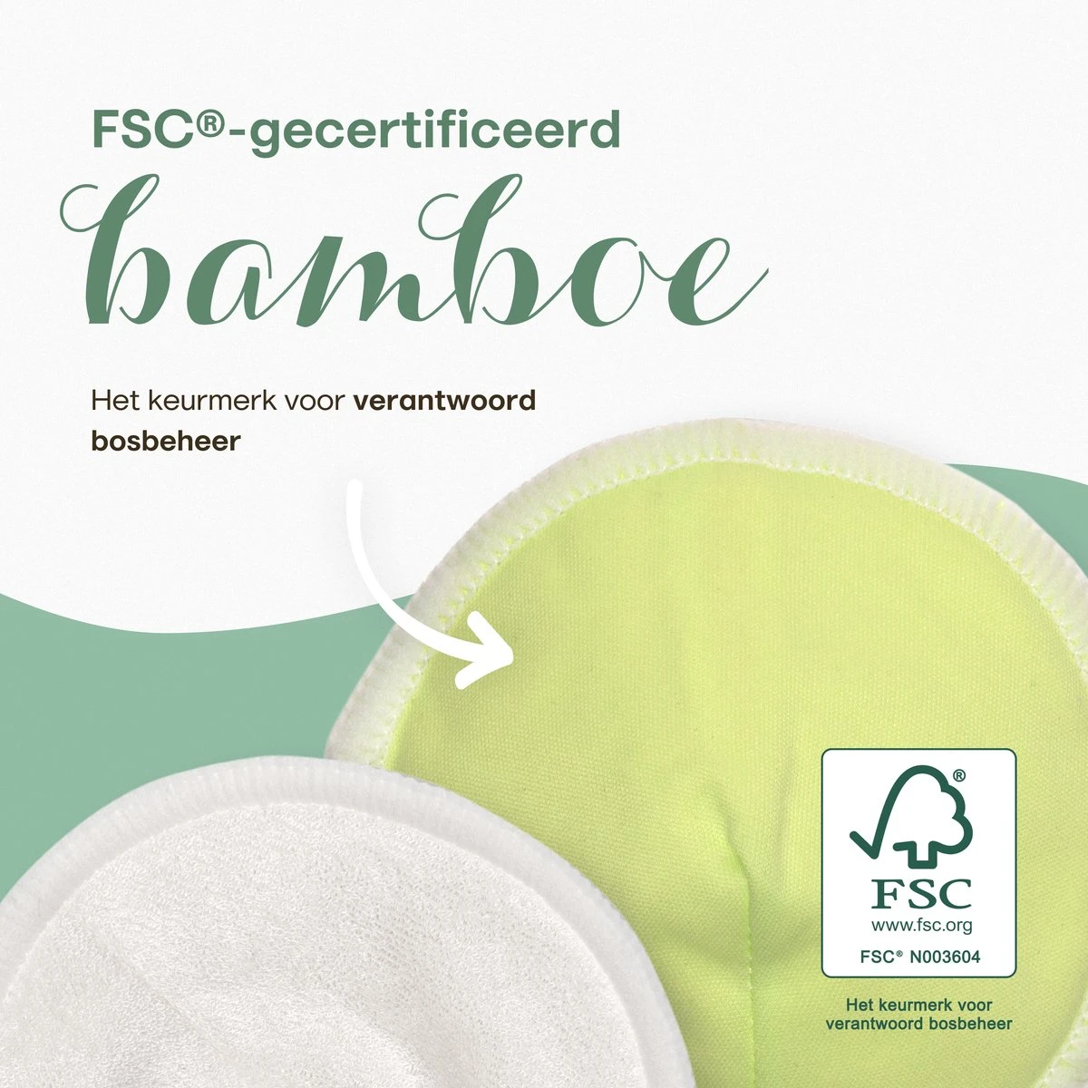 Wasbare Zoogcompressen - Cup B T/m E - Herbruikbare Borstcompressen Wasbaar - Inclusief Waszak&Opbergetui - 16 Stuks - Wit & Groen 8 Wasbare Zoogcompressen - Cup B T/m E - Herbruikbare Borstcompressen Wasbaar - Inclusief Waszak&Opbergetui - 16 Stuks - Wit & Groen - Afbeelding 6