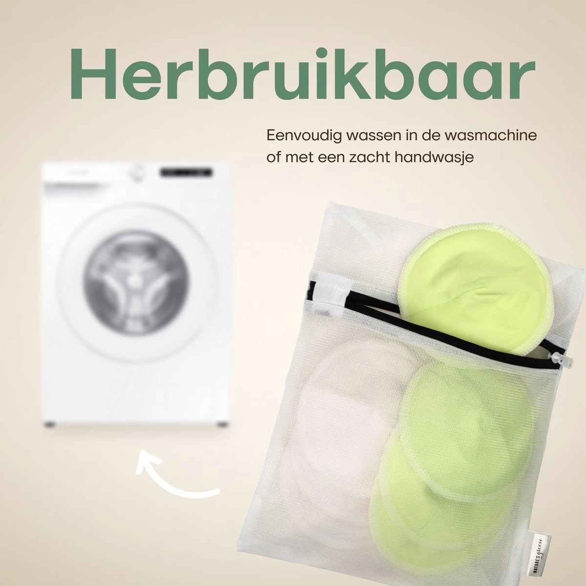 Wasbare Zoogcompressen - Cup B T/m E - Herbruikbare Borstcompressen Wasbaar - Inclusief Waszak&Opbergetui - 16 Stuks - Wit & Groen 10 Wasbare Zoogcompressen - Cup B T/m E - Herbruikbare Borstcompressen Wasbaar - Inclusief Waszak&Opbergetui - 16 Stuks - Wit & Groen - Afbeelding 8