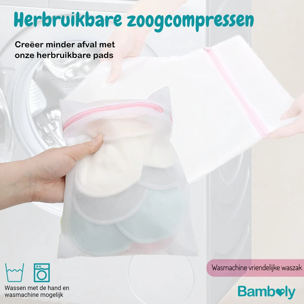 Zoogcompressen Wasbaar Met Etui En Waszakje - Wasbare Borstcompressen - 16 Stuks - ø12cm 4 Zoogcompressen Wasbaar Met Etui En Waszakje - Wasbare Borstcompressen - 16 Stuks - ø12cm - Afbeelding 2