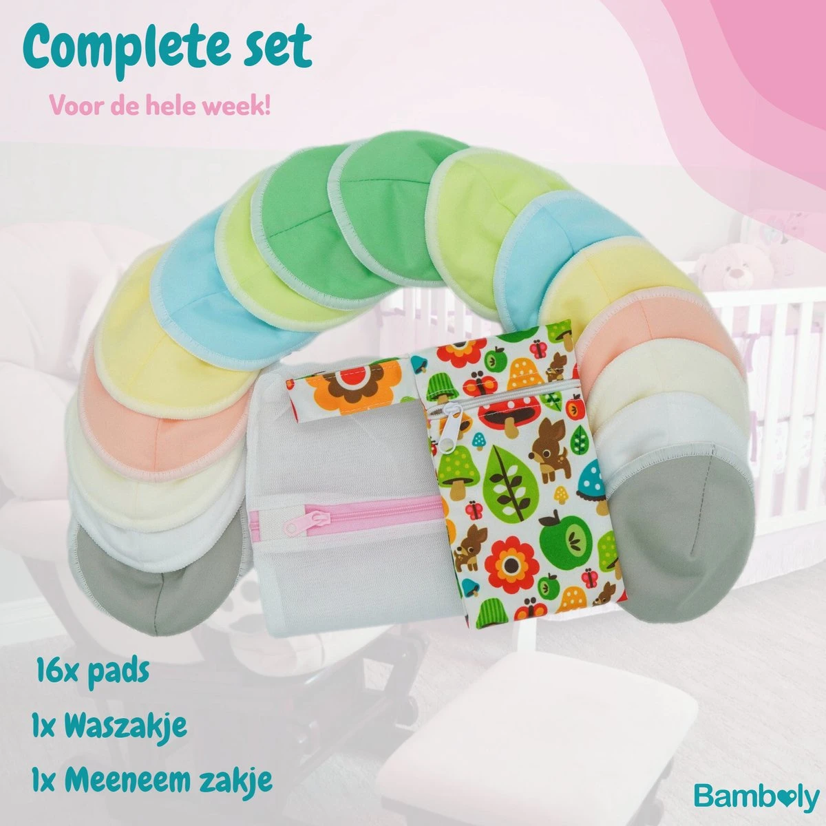 Zoogcompressen Wasbaar Met Etui En Waszakje - Wasbare Borstcompressen - 16 Stuks - ø12cm 8 Zoogcompressen Wasbaar Met Etui En Waszakje - Wasbare Borstcompressen - 16 Stuks - ø12cm - Afbeelding 6