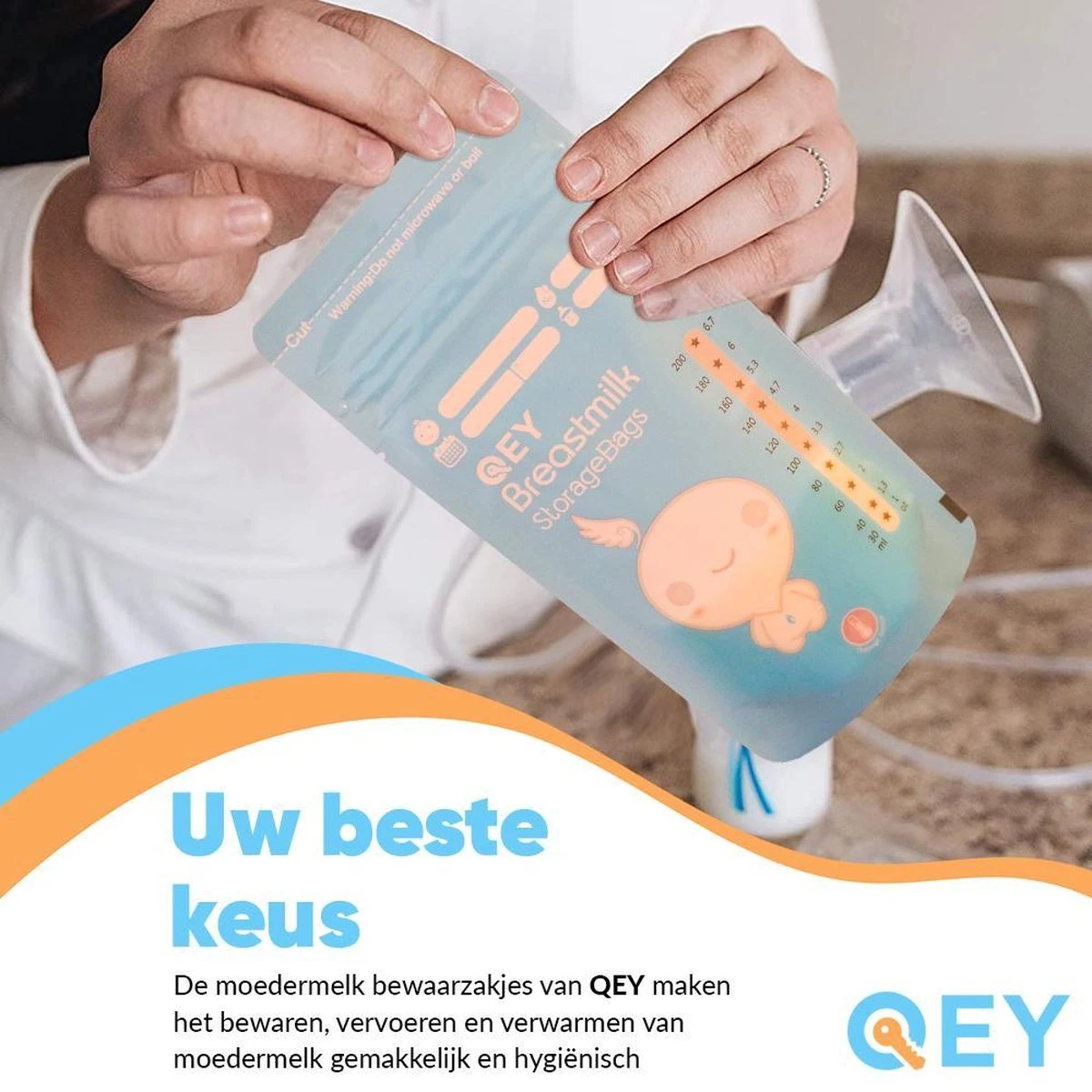 120 Stuks - Moedermelk Bewaarzakjes - Borstvoeding Zakjes - QEY (BPA Vrij) 7 120 Stuks - Moedermelk Bewaarzakjes - Borstvoeding Zakjes - QEY (BPA Vrij) - Afbeelding 5
