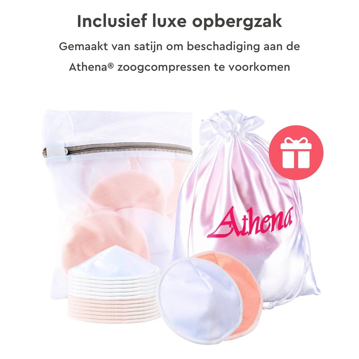 Merkloos Extra Dikke Wasbare Zoogcompressen (12 Stuks - 12cm Doorsnede) Incl Wasmachinezakje - Bamboe Borstcompressen Wasbaar | Athena 5 Merkloos Extra Dikke Wasbare Zoogcompressen (12 Stuks - 12cm Doorsnede) Incl Wasmachinezakje - Bamboe Borstcompressen Wasbaar | Athena - Afbeelding 3