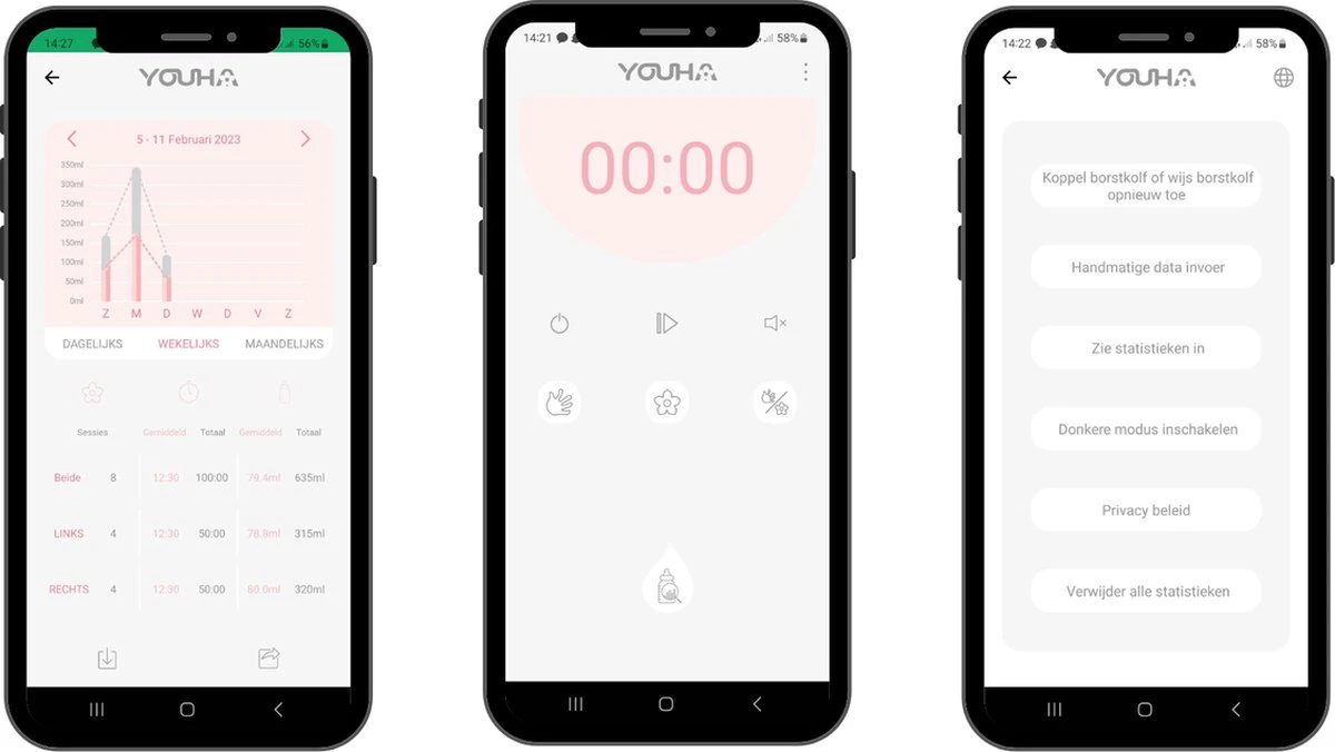 Youha® Enkele Gen 2 Draadloze Borstkolf + APP - Maat 24MM & 28MM - Draagbare Borstkolf - Draadloze Borstkolf - BPA Vrij - Bedienbaar Met APP - Handsfree Kolven - Modern Design 6 Youha® Enkele Gen 2 Draadloze Borstkolf + APP - Maat 24MM & 28MM - Draagbare Borstkolf - Draadloze Borstkolf - BPA Vrij - Bedienbaar Met APP - Handsfree Kolven - Modern Design - Afbeelding 4
