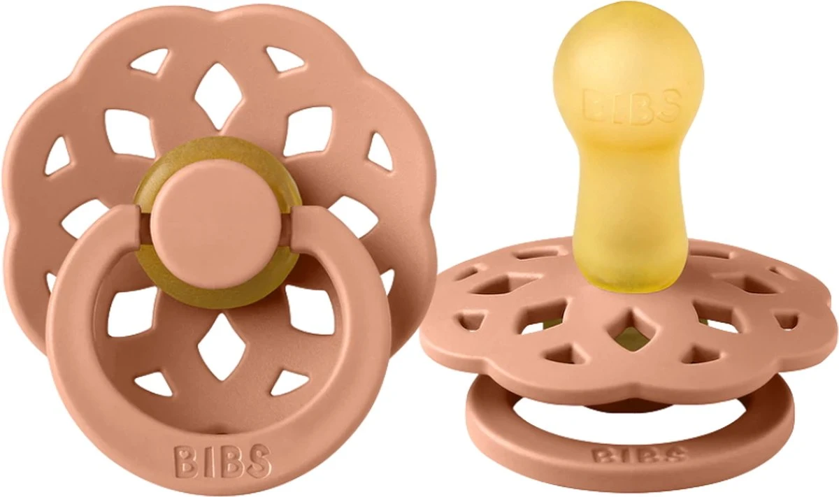 Bibs Fopspeen - Maat 2 6-18 Maanden - Boheme Peach 3 Bibs Fopspeen - Maat 2 6-18 Maanden - Boheme Peach