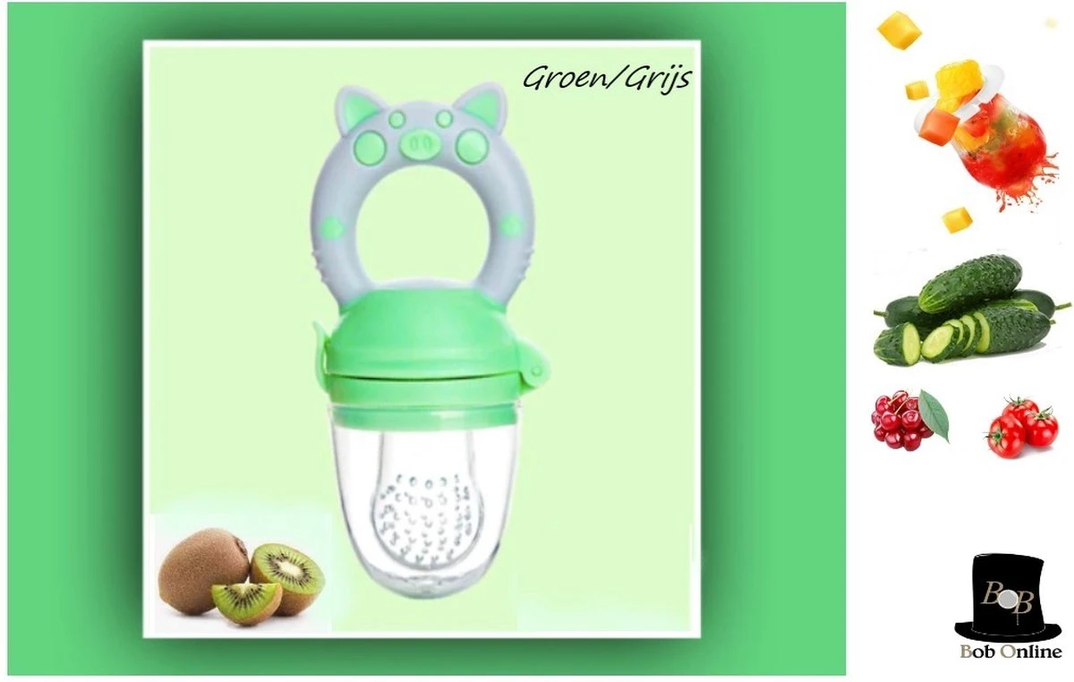 Bob Online ™ - Groen Baby Fruitspeen En Bijtring In- Een Met Medium Speen - Fruitzuiger – Groen Fruit Fopspeen Voorkomt Verstikking - Kinderbestek - Babyvoeding - Fruitspeen - Babyspeen Voor Groenten En Fruit – Green Baby Fruit Pacifier 3 Bob Online ™ - Groen Baby Fruitspeen En Bijtring In- Een Met Medium Speen - Fruitzuiger – Groen Fruit Fopspeen Voorkomt Verstikking - Kinderbestek - Babyvoeding - Fruitspeen - Babyspeen Voor Groenten En Fruit – Green Baby Fruit Pacifier
