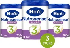 Hero Nutrasense SensiSoft Peutermelk 3 - Flesvoeding Vanaf 1 Jaar - 3 X 700 Gram - Met Melkvet - Palmolie Vrij -Zuigelingenvoeding 1200x825 2