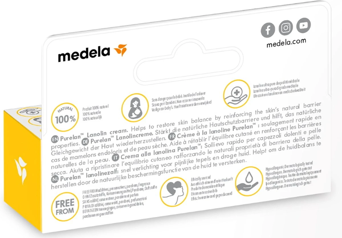Medela Purelan Tepelzalf Lanoline Tepelcreme Snelle Verlichting Bij Pijnlijke Tepels - Tube 7gr 5 Medela Purelan Tepelzalf Lanoline Tepelcreme Snelle Verlichting Bij Pijnlijke Tepels - Tube 7gr - Afbeelding 3