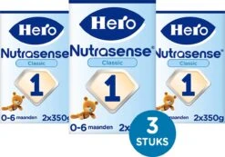 Hero Nutrasense Zuigelingenvoeding Classic 1 (0-6 Maanden) - Flesvoeding - Met Melkvet - Palmolie Vrij - 3 X 700gr (Voorheen Hero Baby Classic 1) -Zuigelingenvoeding 1200x840