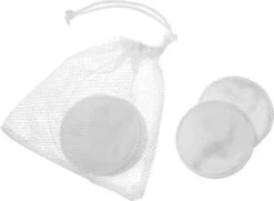 Carriwell Carriwel Zoogcompressen - Biokatoen - Wasbaar – Wit – 6 Stuks Met Wasnet -Zuigelingenvoeding 1200x881