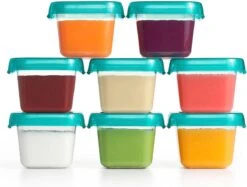 OXO Tot Babyvoeding Diepvriesbakjes - Bewaarbakjes Met Deksel -4x180 Ml- Teal -Zuigelingenvoeding 1200x910 1