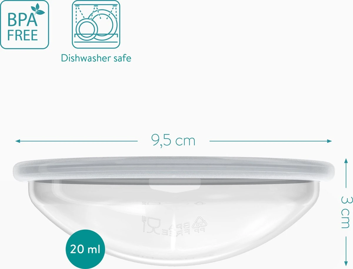 Navaris Opvangbekers Voor Borstmelk X4 - Siliconen En Polypropyleen Opvangbekers Voor Borstvoeding - Opvangen En Bewaren Van Moedermelk 8 Navaris Opvangbekers Voor Borstmelk X4 - Siliconen En Polypropyleen Opvangbekers Voor Borstvoeding - Opvangen En Bewaren Van Moedermelk - Afbeelding 6