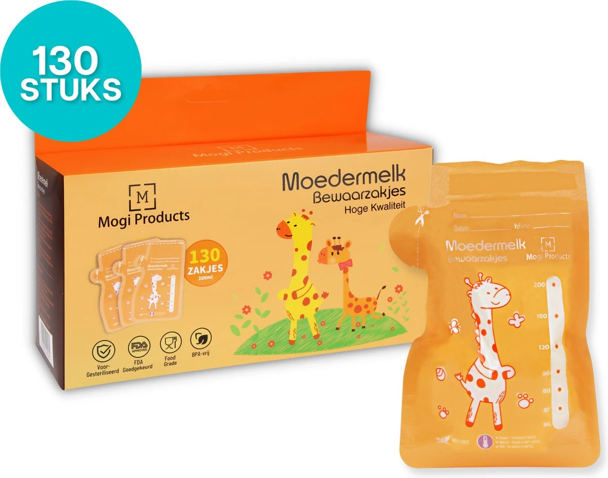 Mogi Products-Moedermelk Bewaarzakjes - 130 Stuks- Met Schenktuit - Borstvoeding Bewaarzakjes - Lekvrij - Koelkast En Vriezer - BPA Vrij - 200 Ml 3 Mogi Products-Moedermelk Bewaarzakjes - 130 Stuks- Met Schenktuit - Borstvoeding Bewaarzakjes - Lekvrij - Koelkast En Vriezer - BPA Vrij - 200 Ml