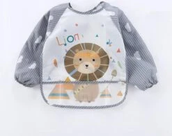 Merkloos Duo Pack - Slab Met Mouwen En Opvangbak - Leeuw & Kat -Zuigelingenvoeding 1200x954 1