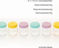 Kilner - Set Van 6 Voorraadpotten Voor Babyvoeding - Glas - Silicone Deksels - 6 X 110 Ml -Zuigelingenvoeding 1200x974 3